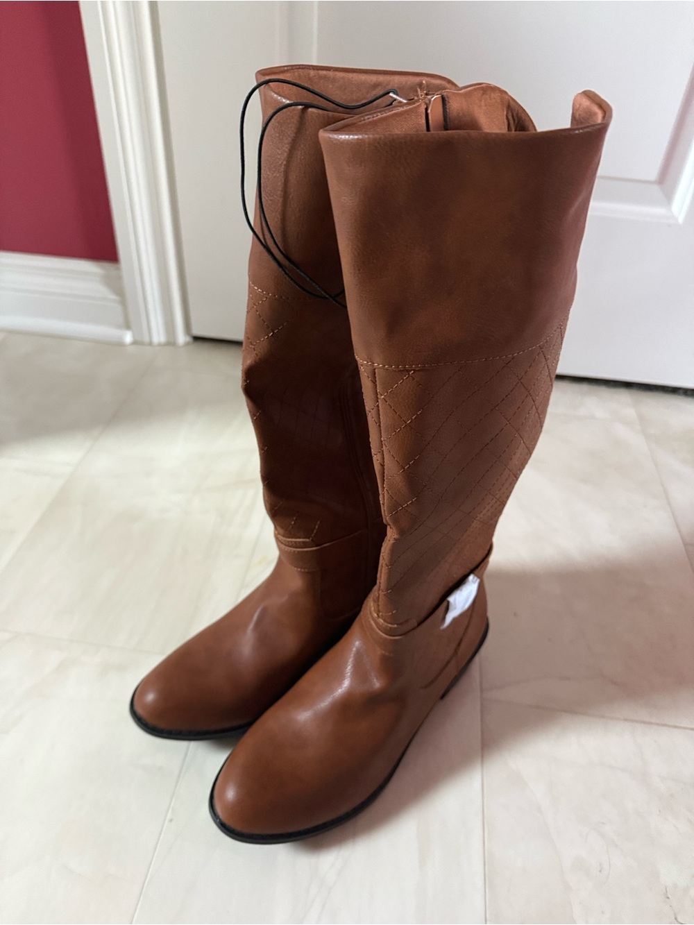 SJB Deer Cognac Knee-High Heeled Boot - Women
